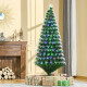 6FT Multicoloured Artificial Christmas Tree w/ Fibre Optic Lights Pre-Lit Modes Metal Stand Star Holder Home Seasonal Decoration