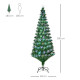 6FT Multicoloured Artificial Christmas Tree w/ Fibre Optic Lights Pre-Lit Modes Metal Stand Star Holder Home Seasonal Decoration