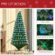 6FT Multicoloured Artificial Christmas Tree w/ Fibre Optic Lights Pre-Lit Modes Metal Stand Star Holder Home Seasonal Decoration