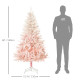 6FT Pink Artificial Christmas Tree Holiday Home Decoration Ornament w/ Metal Stand Fully Pretty Home Office Joy