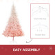 6FT Pink Artificial Christmas Tree Holiday Home Decoration Ornament w/ Metal Stand Fully Pretty Home Office Joy