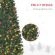 6FT Prelit Artificial Pencil Christmas Tree with Warm White LED Light, Red Berry, Holiday Home Xmas Decoration, Green