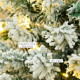 6FT Prelit Artificial Snow Flocked Christmas Tree with Warm White LED Light, Holiday Home Xmas Decoration, Green White