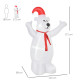 6ft Tall Outdoor Inflatable Bear Airblown Projection Holiday Christmas Lawn Décor