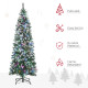 6FT Tall Prelit Pencil Slim Artificial Christmas Tree with Realistic Branches, 300 Colourful LED Lights and 618 Tips, Xmas Decor