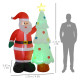 7ft Christmas Inflatable Decoration Santa Claus and Christmas Tree with Rotating Magic Ball Light, Blow-Up Outdoor LED Yard Disp