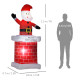 7ft Christmas Inflatable Santa Claus from Chimney, Blow-Up Outdoor LED Garden Display for Lawn, Party