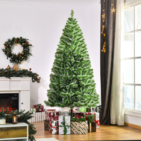 7FT Indoor Christmas Tree Artificial Decoration Xmas Gift with Metal Stand Branch Tips