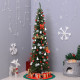 7ft Unlit Artificial Christmas Tree, Pencil Slim Xmas Tree with Solid Stand and Realistic Branches, Green