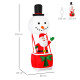 8ft Christmas Inflatable Decoration with Santa Claus on Snowman Hot Air Balloon, Blow Up Xmas Decor for Outdoor ​Indoor with LED