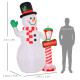 8ft Tall Christmas Inflatable Snowman with Street Lamp, Lighted for Home Indoor Outdoor Garden Lawn Decoration Party Prop