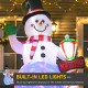 8ft Tall Christmas Inflatable Snowman with Street Lamp, Lighted for Home Indoor Outdoor Garden Lawn Decoration Party Prop