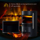 900W/1800W Freestanding Electric Fireplace, Indoor Heater Fire Stove with Log Burner Effect Flame, Thermostat Control