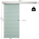 90cm Sliding Glass Door Set Include Hardware Track Kit, Frosted Tempered Glass with Stripe Pattern, Round Handle