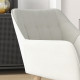 Accent Chair, Arm Chair with Wide Arms, Slanted Back, Thick Padding and Rubber Wooden Legs for Living Room, Cream White