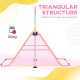 Adjustable Height, Foldable Kids Gymnastics Bar w/ Non-Slip Mats, for 3+ Years, Pink