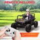 AIYAPLAY 12V Battery Powered Ride on Truck w/ Remote, 4 Suspension Wheels, Horn Lights Music USB, for 3-5 Years Old - Black