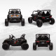 AIYAPLAY 12V Battery Powered Ride on Truck w/ Remote, 4 Suspension Wheels, Horn Lights Music USB, for 3-5 Years Old - Black