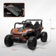 AIYAPLAY 12V Battery Powered Ride on Truck w/ Remote, 4 Suspension Wheels, Horn Lights Music USB, for 3-5 Years Old - Brown