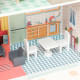 AIYAPLAY 2 Storey Dolls House with 13 Pieces Furniture, Play Set with Balcony, Gift for 3-6 Years Old