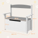 AIYAPLAY 2-in-1 Toy Box for Kids with Lid for Bedroom, Nursery, Playroom, Grey