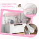 AIYAPLAY 2-in-1 Toy Box for Kids with Lid for Bedroom, Nursery, Playroom, Pink