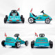 AIYAPLAY 6V Electric Go Kart for Kids with Music, Light, Horn, for 3-5 Years, Blue