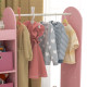 AIYAPLAY Kids Clothes Rail with Storage Shelf, Boxes, Mirror for Bedroom, Nursery, Pink