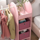 AIYAPLAY Kids Clothes Rail with Storage Shelf, Boxes, Mirror for Bedroom, Nursery, Pink