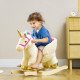 AIYAPLAY Kids Rocking Horse with Realistic Sound, Safety Belt, Wooden Base, for Toddlers 18-36 Months