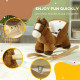 AIYAPLAY Kids Rocking Horse, Plush Ride on Horse, with Sound, Wood Base, for Ages 18-36 Months, Brown