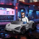 AIYAPLAY McLaren 765LT Licensed 12V Kids Electric Ride on Car with Butterfly Doors Remote Control Transport Wheels Grey