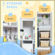 AIYAPLAY Pretend Play Toy Kitchen, Kids Kitchen Playset w/ Sounds and Lights Running Water, Coffee Maker, Refrigerator