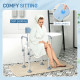 Aluminium Shower Chair, with Padded Seat - Light Blue