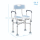 Aluminium Shower Chair, with Padded Seat - Light Blue