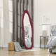 Arched Full Length Mirror, Irregular Wavy Mirror, 160 x 50cm Free Standing/Leaner/Wall Mirror with Velvet Frame for Living Room,