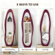 Wavy Velvet-Feel Full Length Mirror - Wine Red