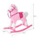 Baby Rocking Horse Plush Ride on Animals Rocker with Sound Handle Grip for Kids 3-6 Years - Pink