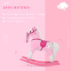 Baby Rocking Horse Plush Ride on Animals Rocker with Sound Handle Grip for Kids 3-6 Years - Pink