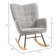 Berber Fleece Nursery Glider Rocker for Nursing, Wingback Rocking Chair for Living Room, Light Grey