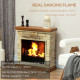 Bioethanol Fire Heater, with Brickwork-Effect Mantelpiece - Brown