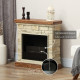 Bioethanol Fire Heater, with Brickwork-Effect Mantelpiece - Brown