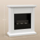 Bioethanol Fire Heater, with Mantelpiece - White