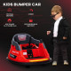 Bumper Car, 360° Rotation Spin 12V Kids Electric Car with Lights, Music, for Ages 1.5-5 Years - Red