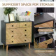 Chest of Drawers, 5 Drawer Storage Cabinet Sideboards with Metal Handles Freestanding Dresser for Bedroom, Living Room