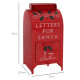 Christmas Post Box, Letters for Santa Mailbox, Freestanding or Wall Mounted Postbox, Indoor Christmas Decoration, Red