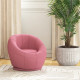 Modern Accent Chair, Swivel Upholstered Armchair for Living Room, Bedroom, Home Office, Pink