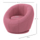 Modern Accent Chair, Swivel Upholstered Armchair for Living Room, Bedroom, Home Office, Pink