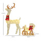 Outsunny 170 LED Light Reindeer and Sleigh Christmas Decoration