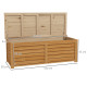 Outsunny 292L Outdoor Storage Box, Wooden Deck Box Garden Storage Container for Balcony, Porch, Poolside, Light Brown